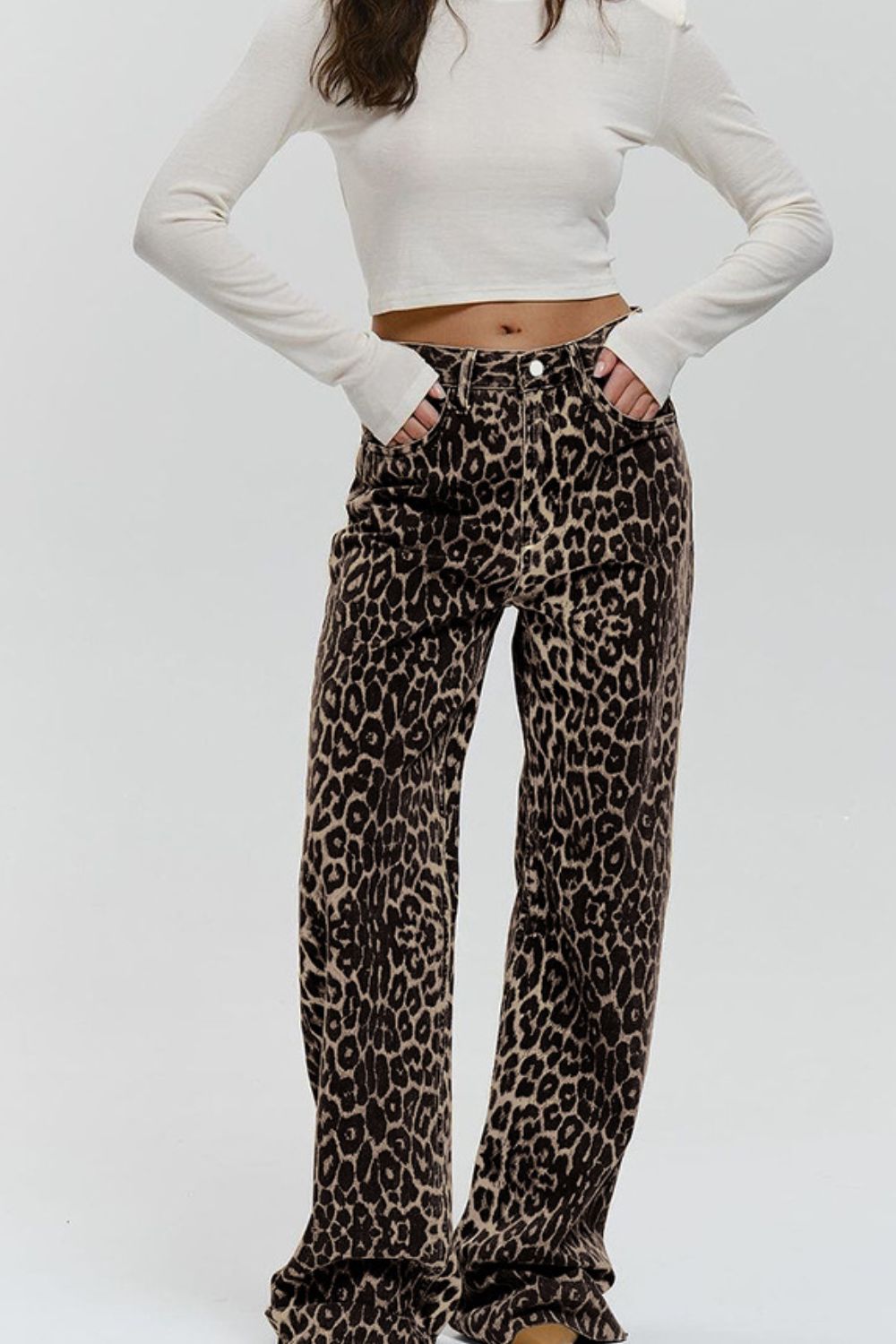 Leopard Wide Leg Pants with Pockets - Smart Shopper