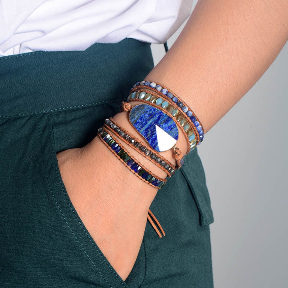 Lapis Lazuli Layered Bracelet - Smart Shopper