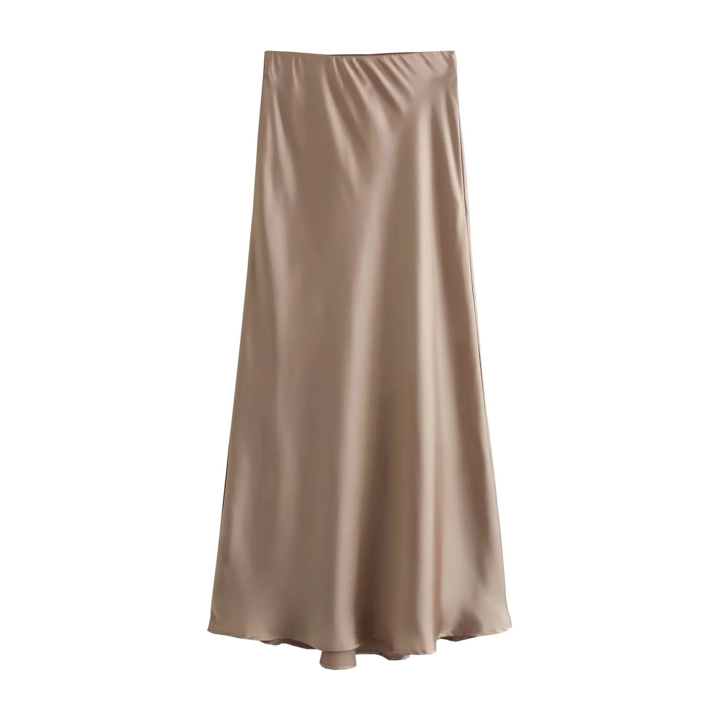 Elegant Satin Midi Pleat Skirt - Smart Shopper 