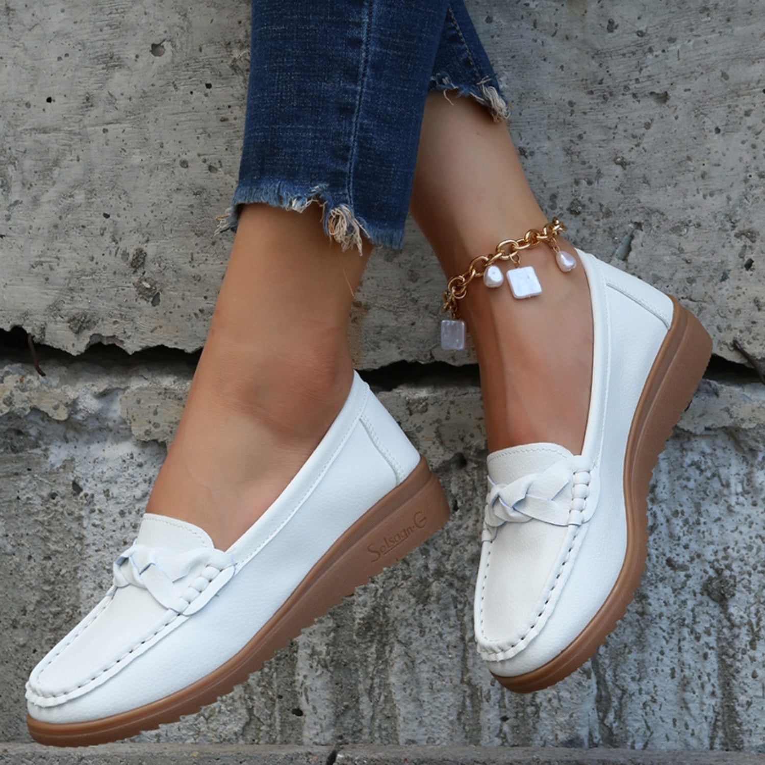 Weave Wedge Heeled Loafers - Smart Shopper