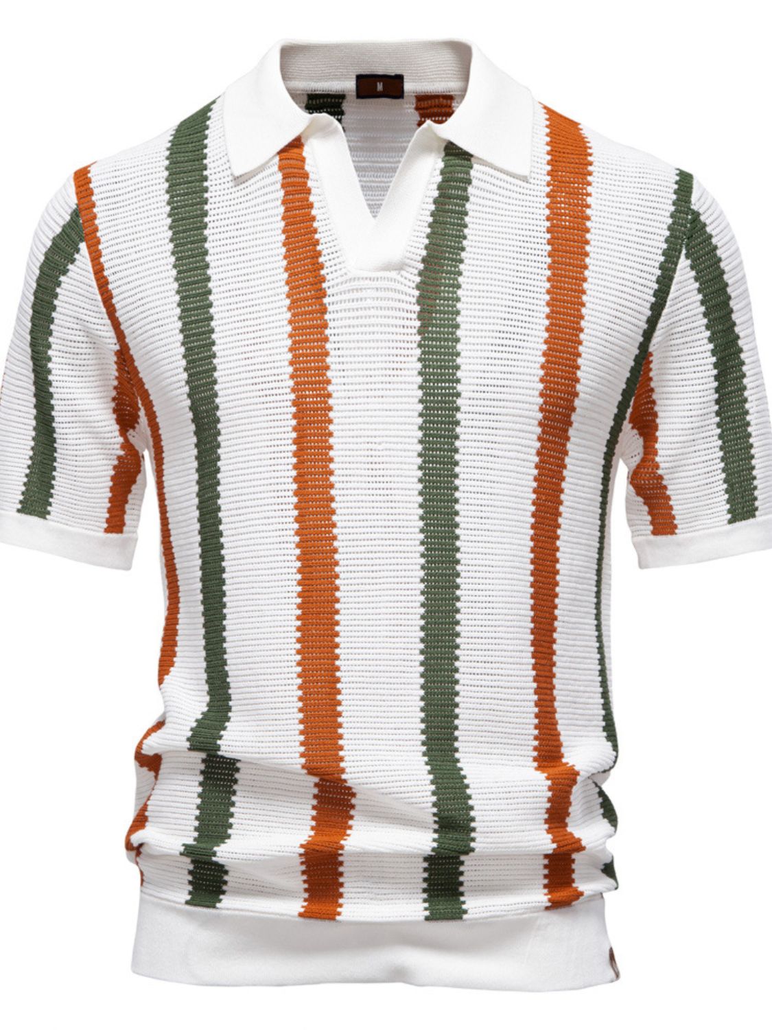 Men's Collared Neck Striped Knit Polo - Smart Shopper