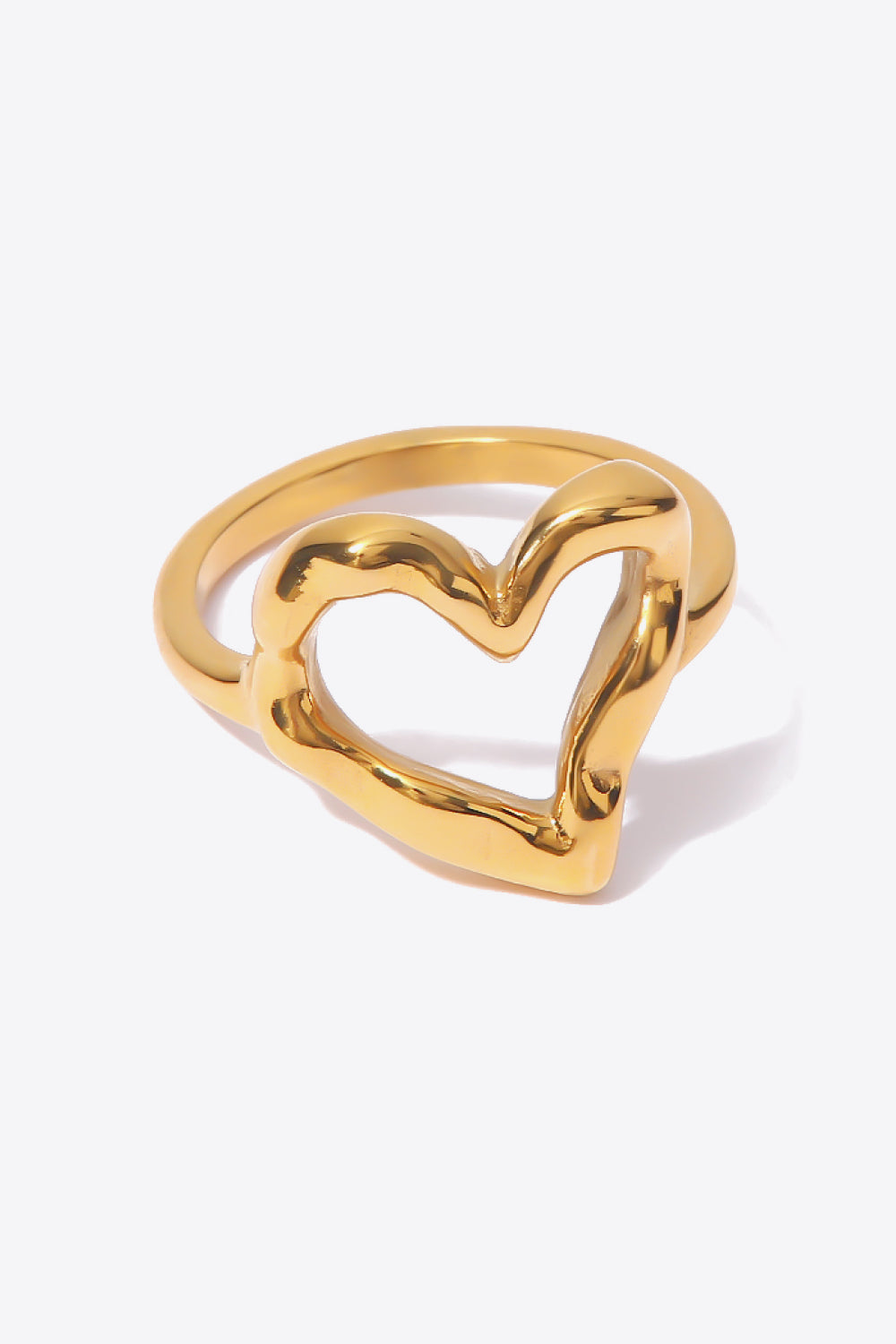 18K Gold Plated Heart-Shaped Ring - Smart Shopper