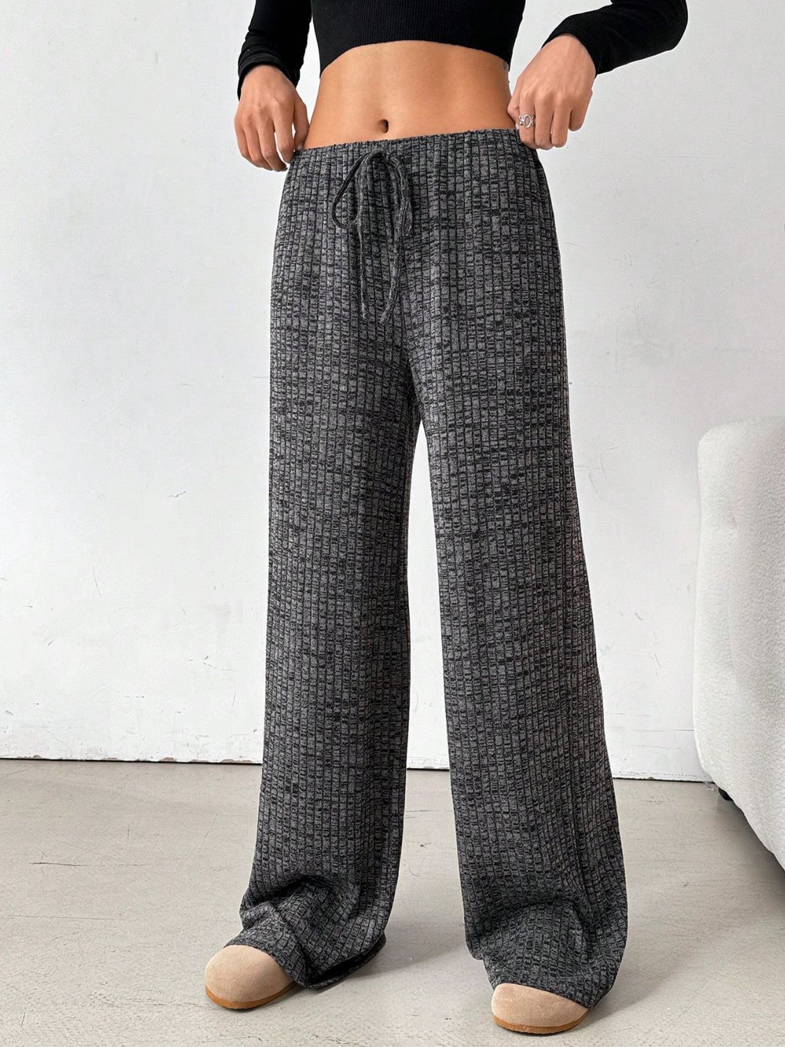 Tied Striped Wide Leg Pants - Smart Shopper