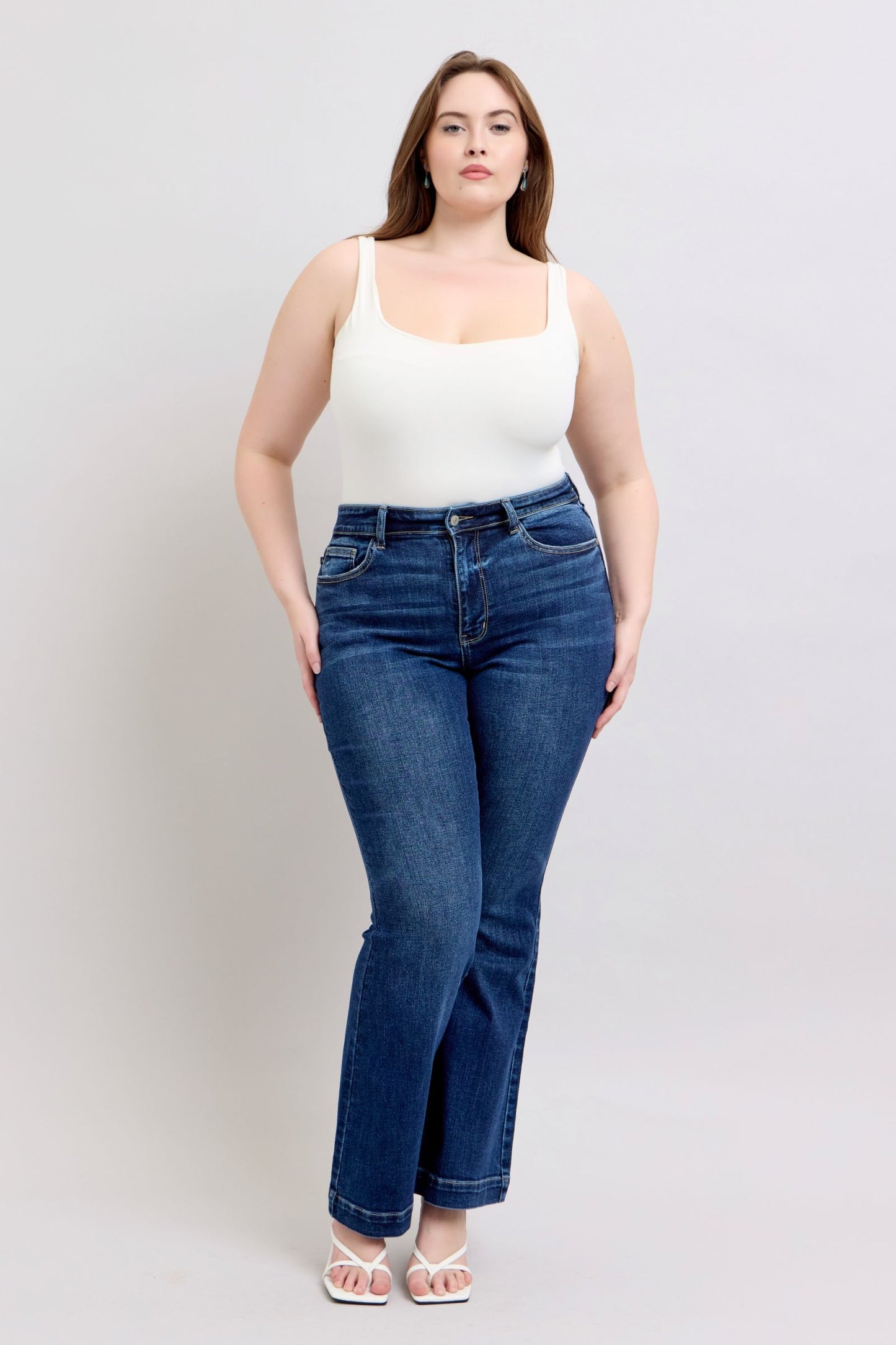 Judy Blue Full Size High Rise Flare Jeans with Pockets Plus Size - Smart Shopper