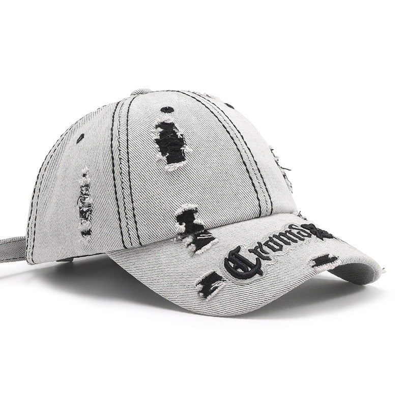 Distressed Letter Embroidered Baseball Cap - Smart Shopper