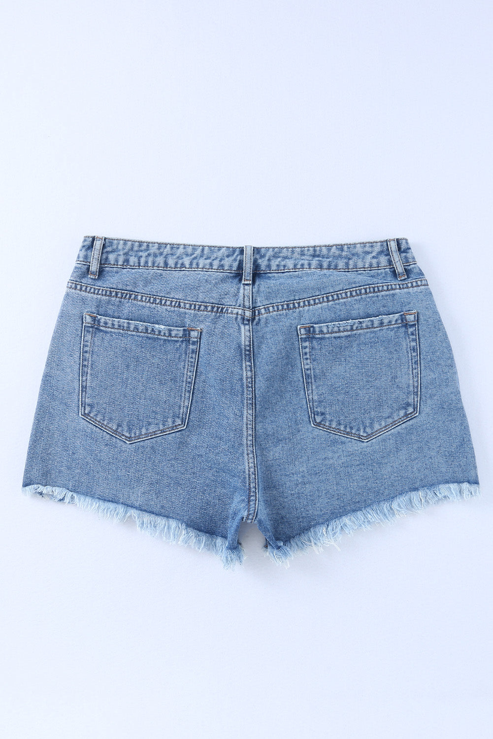 High Rise Crossover Waist Denim Shorts - Smart Shopper