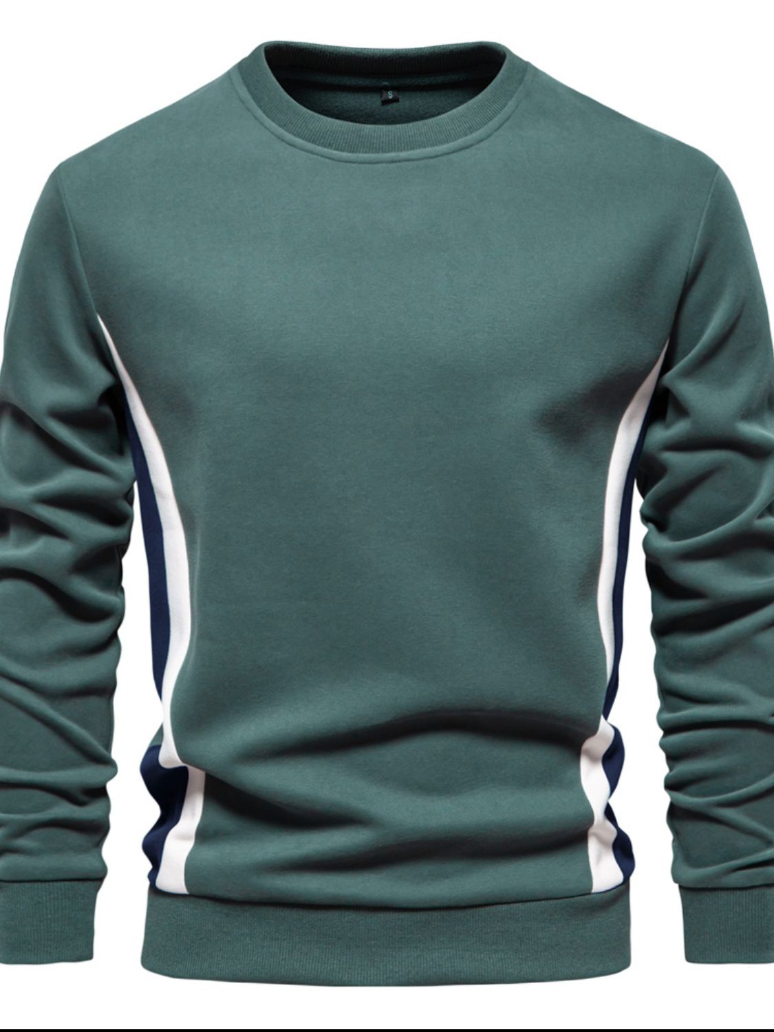 Men's Side Striped Contrast Round Neck Sweatshirt - Smart Shopper