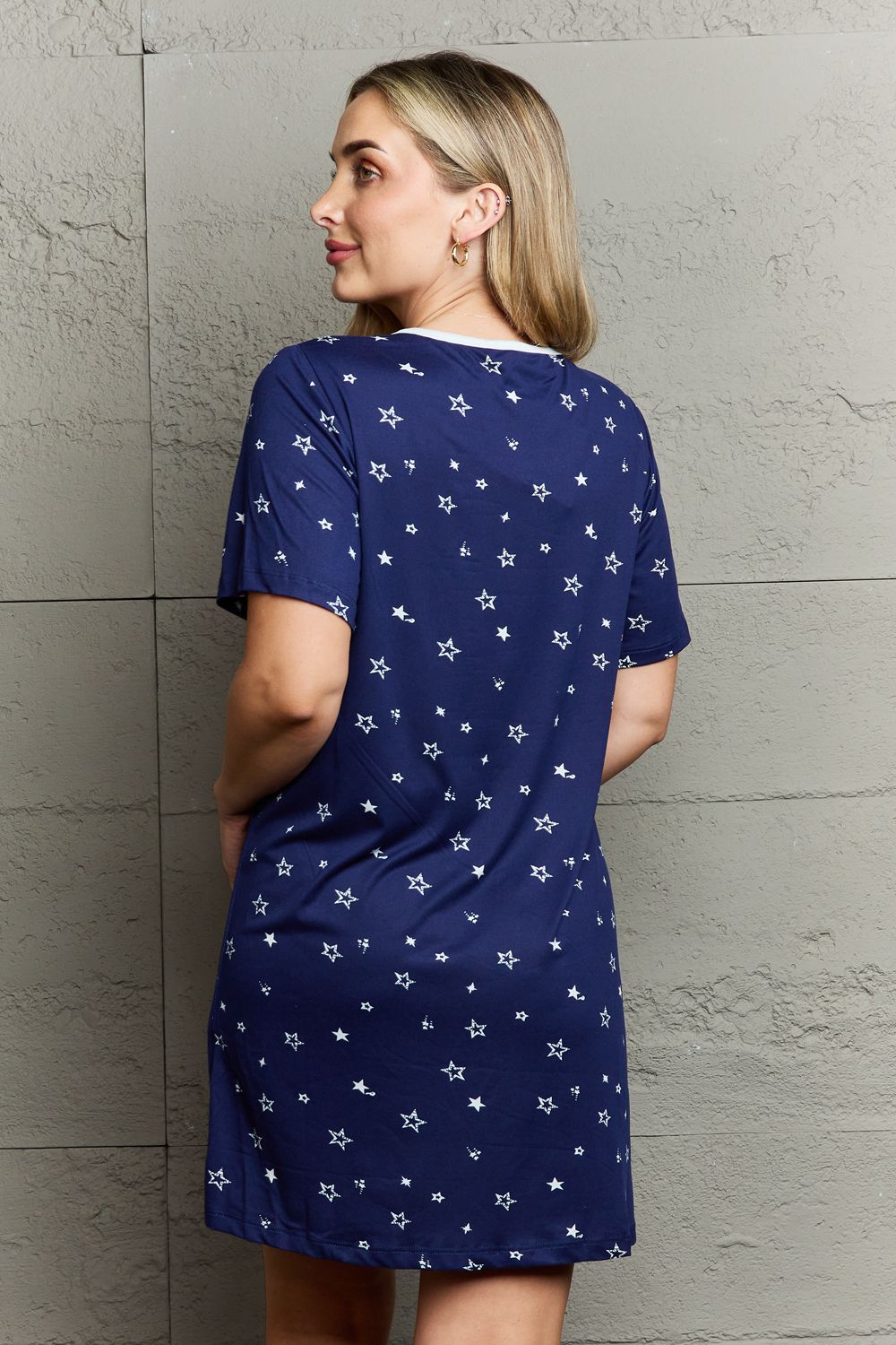 MOON NITE Quilted Quivers Button Down Sleepwear Dress - Smart Shopper