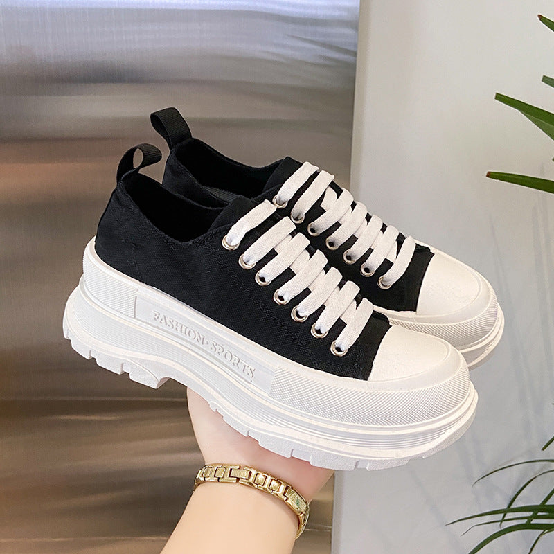 Lace Up Round Toe Platform Sneakers - Smart Shopper