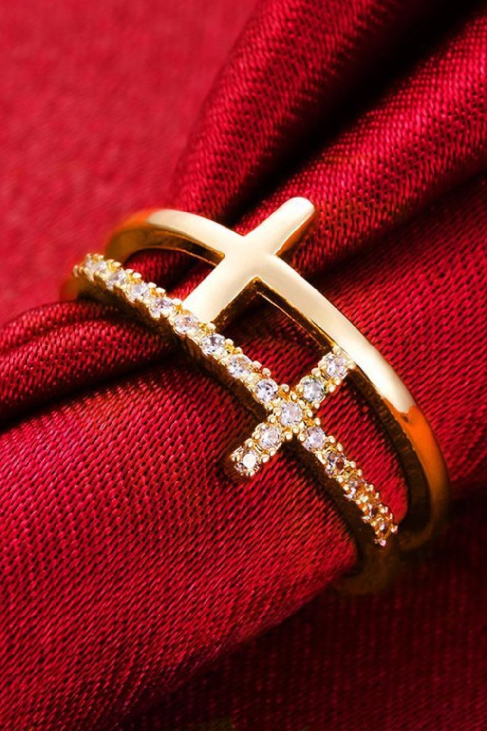 925 Sterling Silver Inland Zircon Cross Ring - Smart Shopper