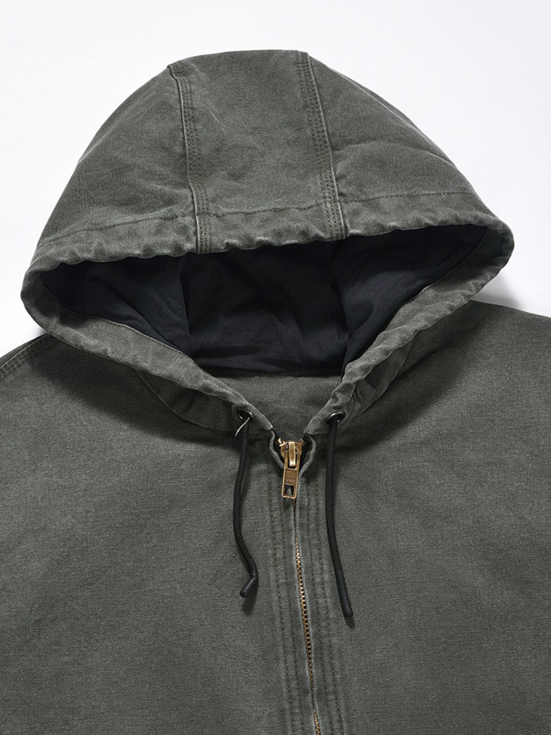 Men's Zip Up Washed Hooded Jacket - Smart Shopper