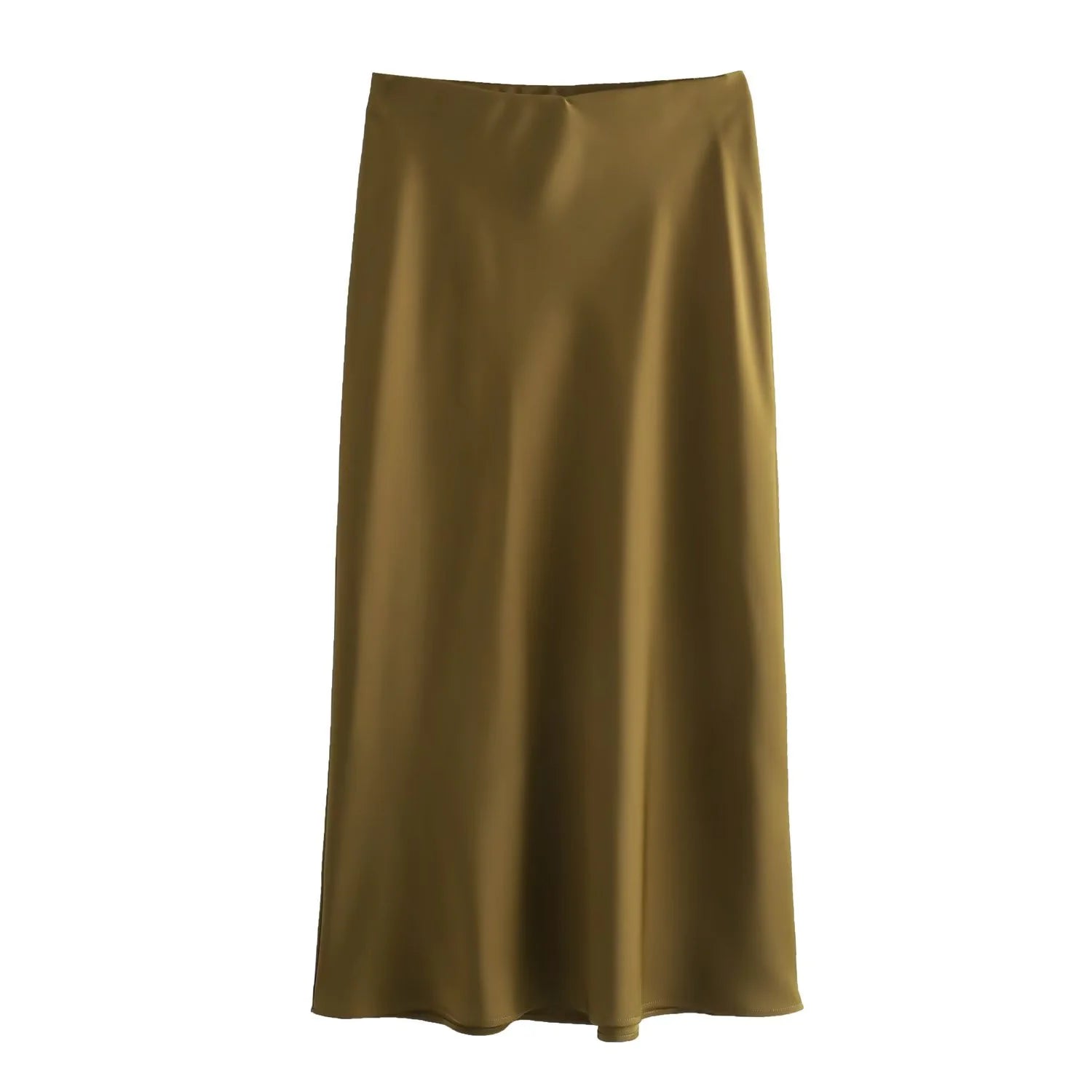 Elegant Satin Midi Pleat Skirt - Smart Shopper