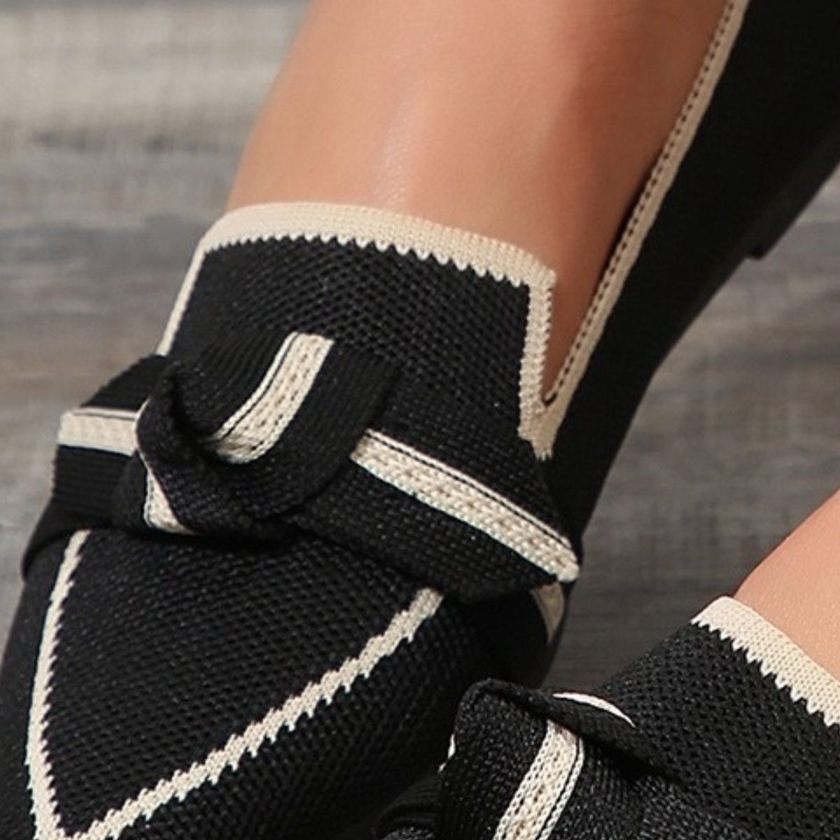 Bow Contrast Trim Point Toe Loafers - Smart Shopper