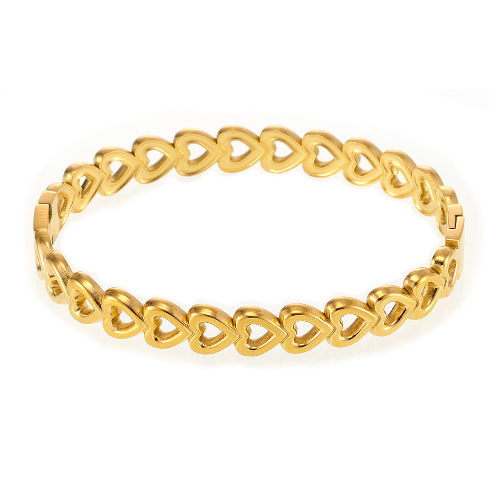 18K Gold-Plated Stainless Steel Heart Bracelet - Smart Shopper