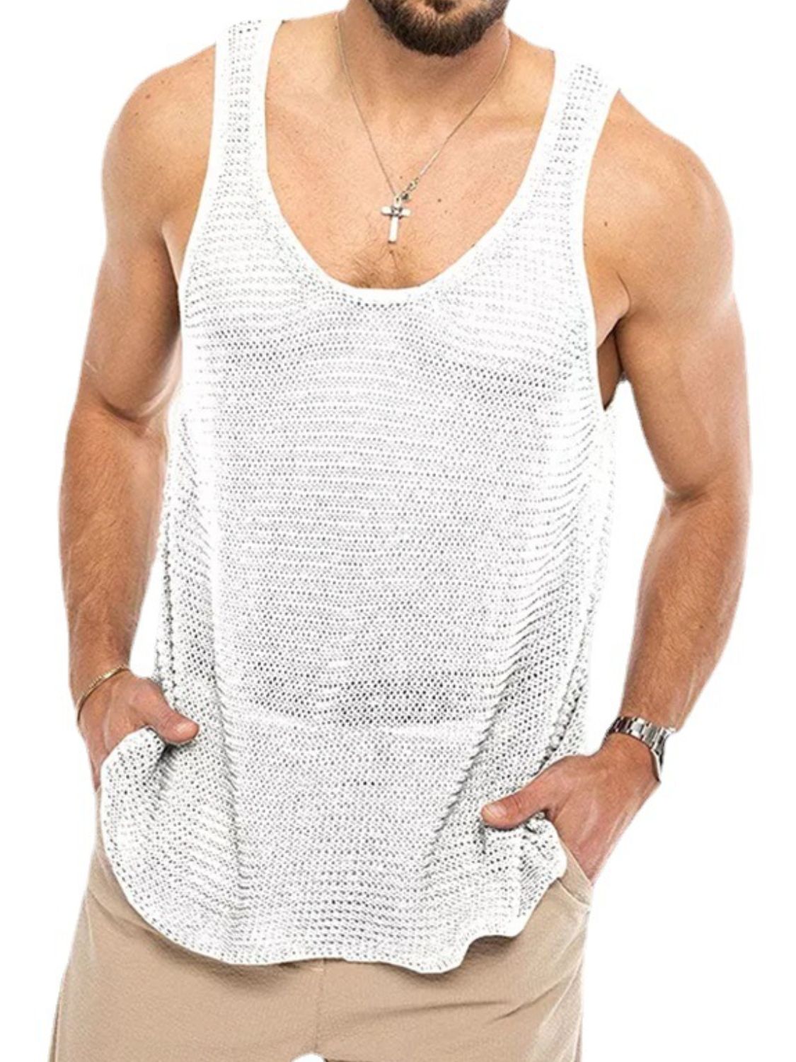 Men's Plus Size Scoop Neck Knit Tank - Smart Shopper