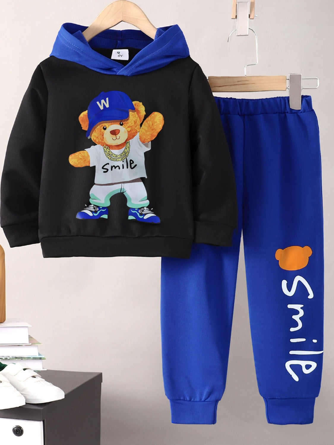 Children's Cartoon Graphic Hoodie and Pants Set - Smart Shopper