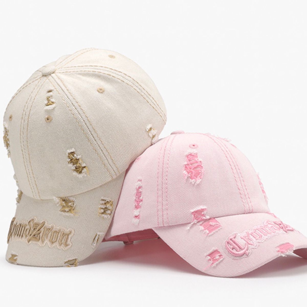 Distressed Letter Embroidered Baseball Cap - Smart Shopper