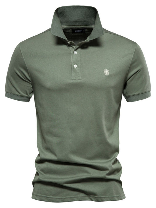 Men's Embroidered Collared Short Sleeve Polo - Smart Shopper