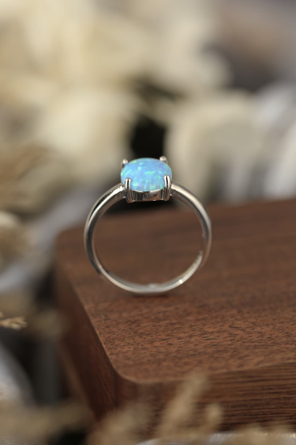 925 Sterling Silver Opal Solitaire Ring - Smart Shopper