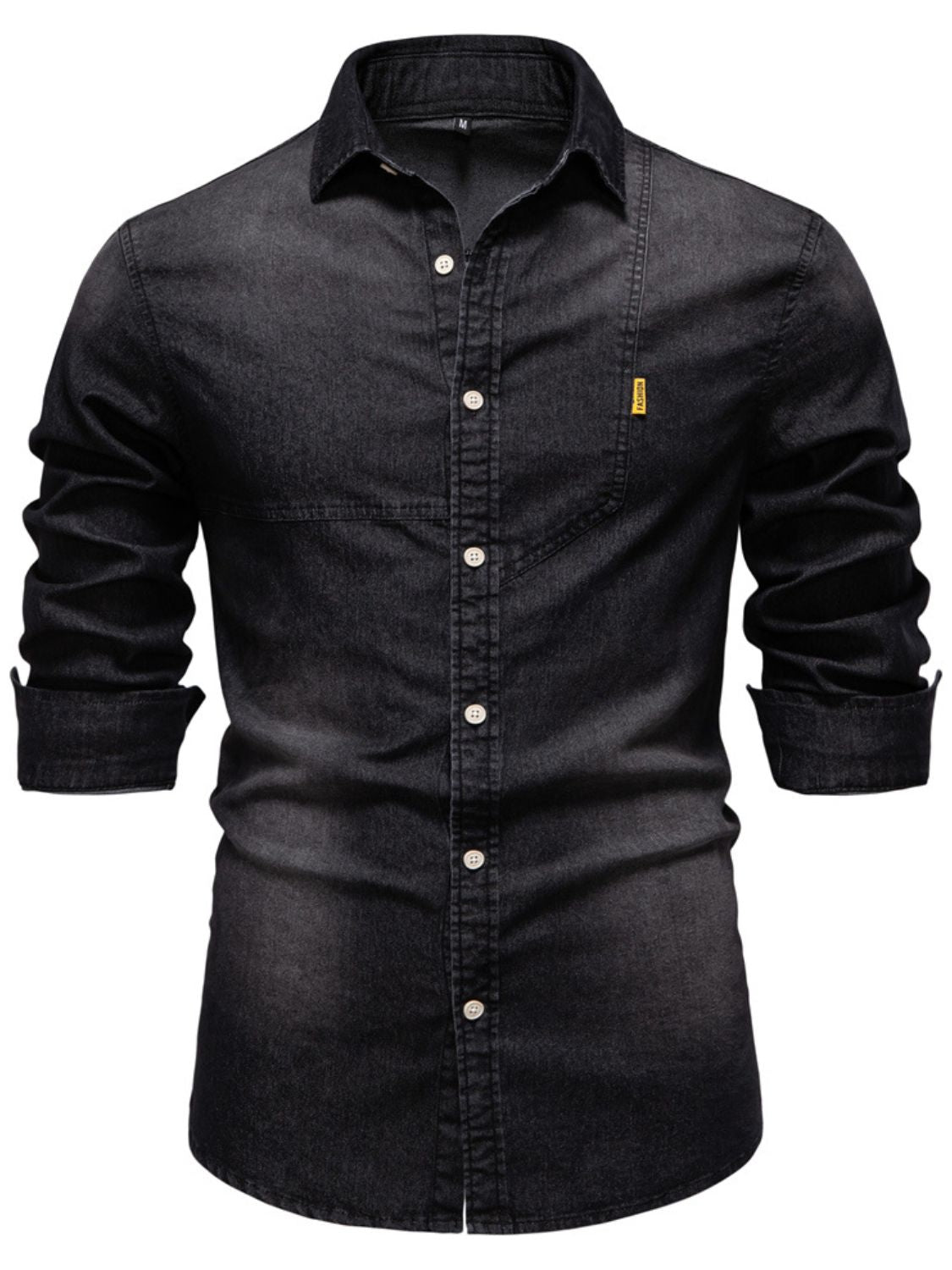 Men's Button Down Collared Neck Denim Shirt - Smart Shopper