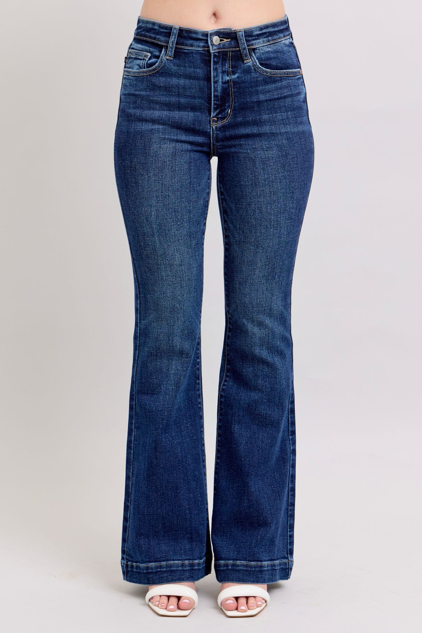 Judy Blue Full Size High Rise Flare Jeans with Pockets Plus Size - Smart Shopper