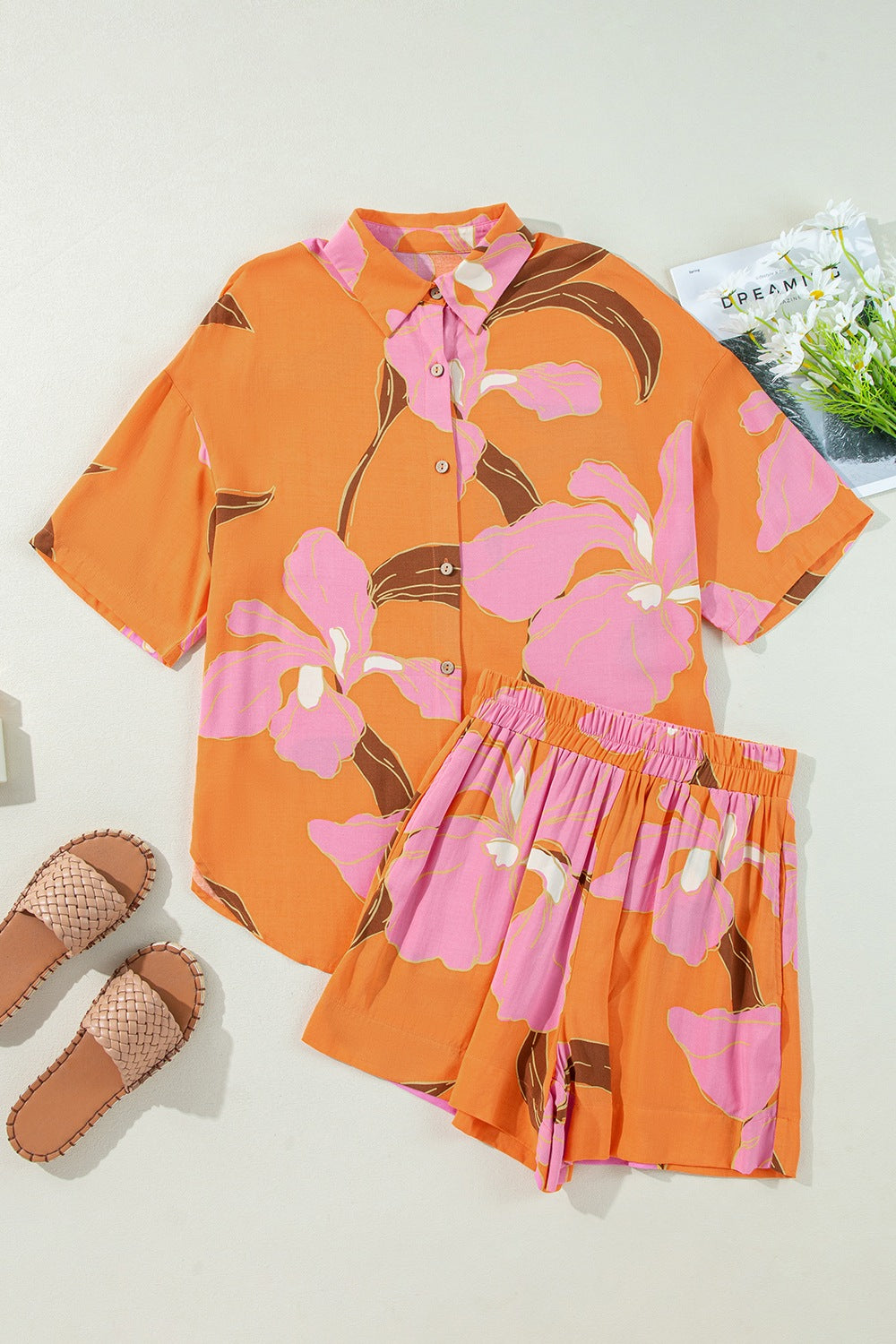 Floral Print Shirt and Shorts Set - Smart Shopper