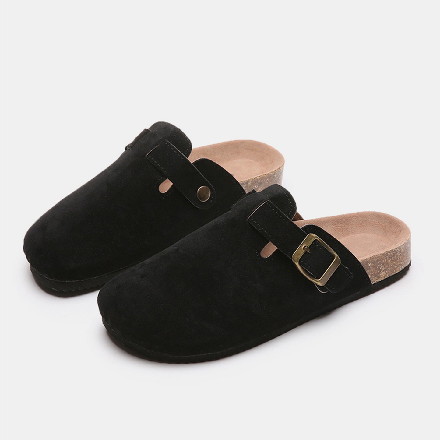 Suede Closed Toe Buckle Slide - Smart Shopper