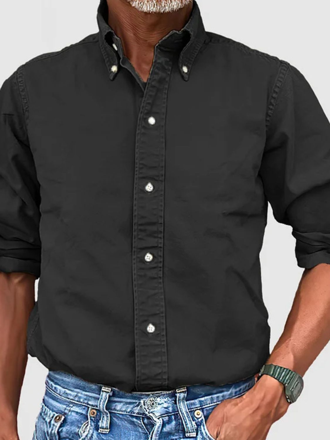 Men's Full Size Collared Neck Button Down Shirt Plus Size - Smart Shopper