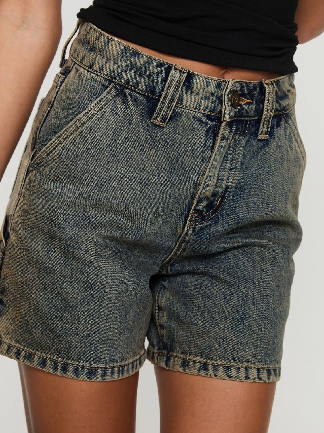 Washed High Rise Denim Shorts - Smart Shopper