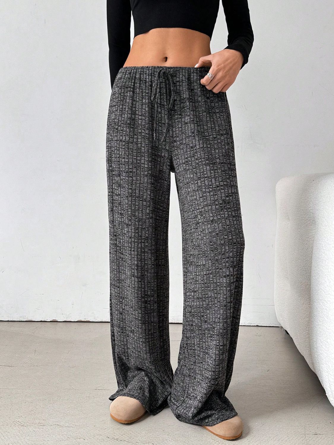 Tied Striped Wide Leg Pants - Smart Shopper