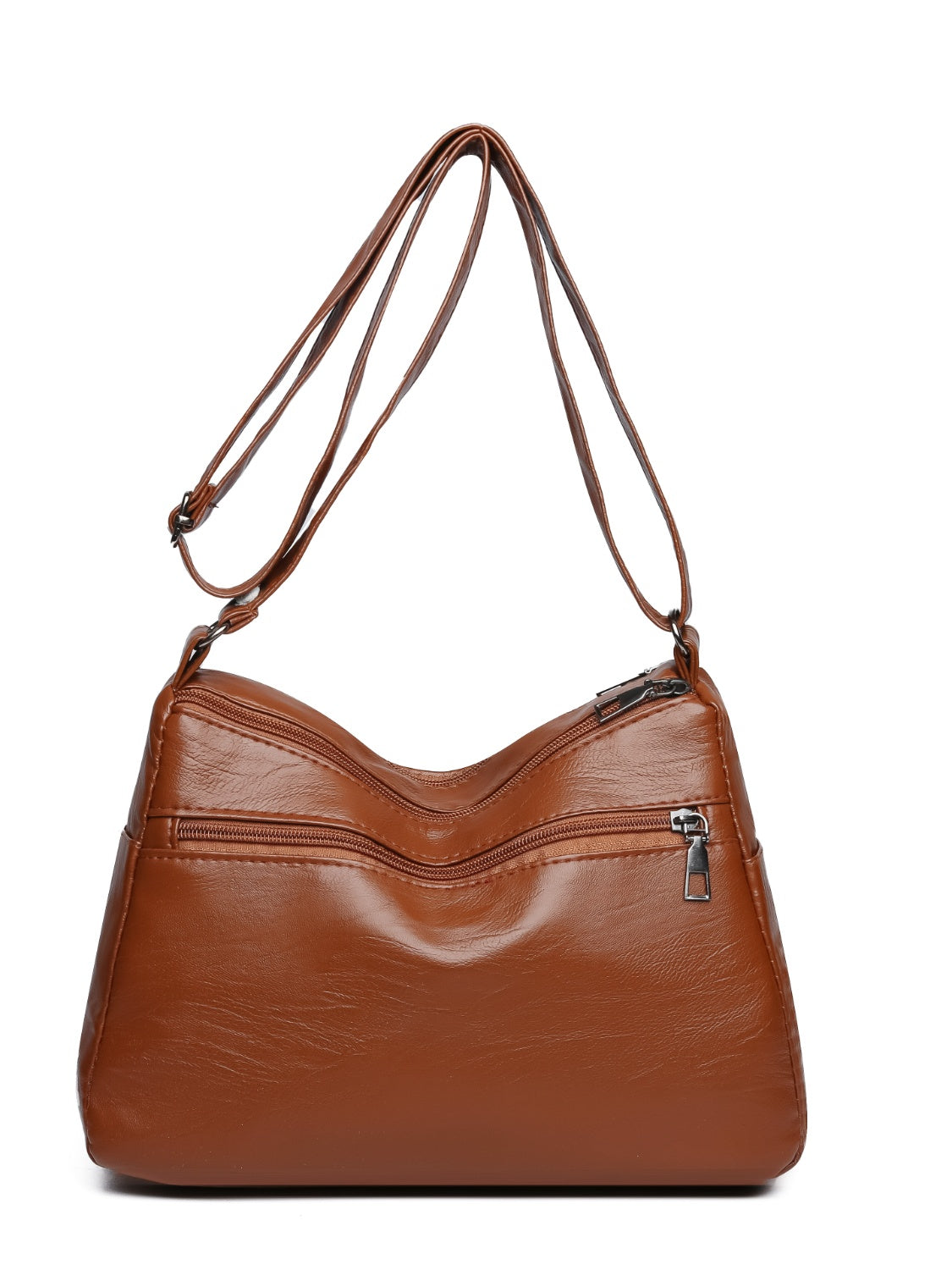 PU Leather Multi Pockets Shoulder Bag - Smart Shopper