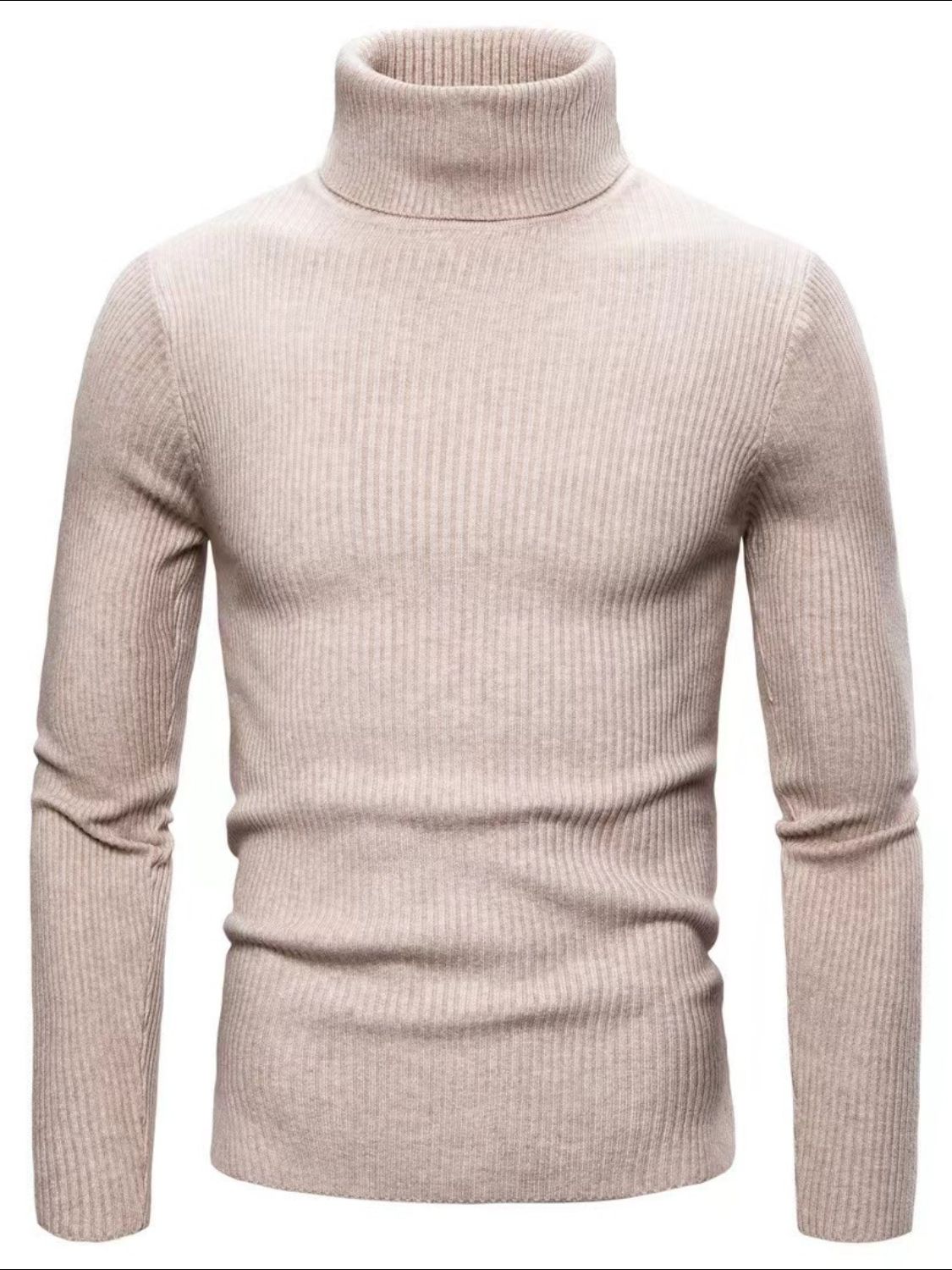 Men's Turtleneck Long Sleeve Ribbed Sweater - Smart Shopper