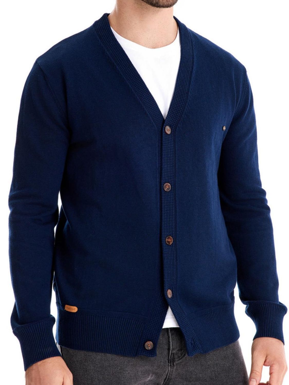 Men's Button Down V-Neck Cardigan - Smart Shopper