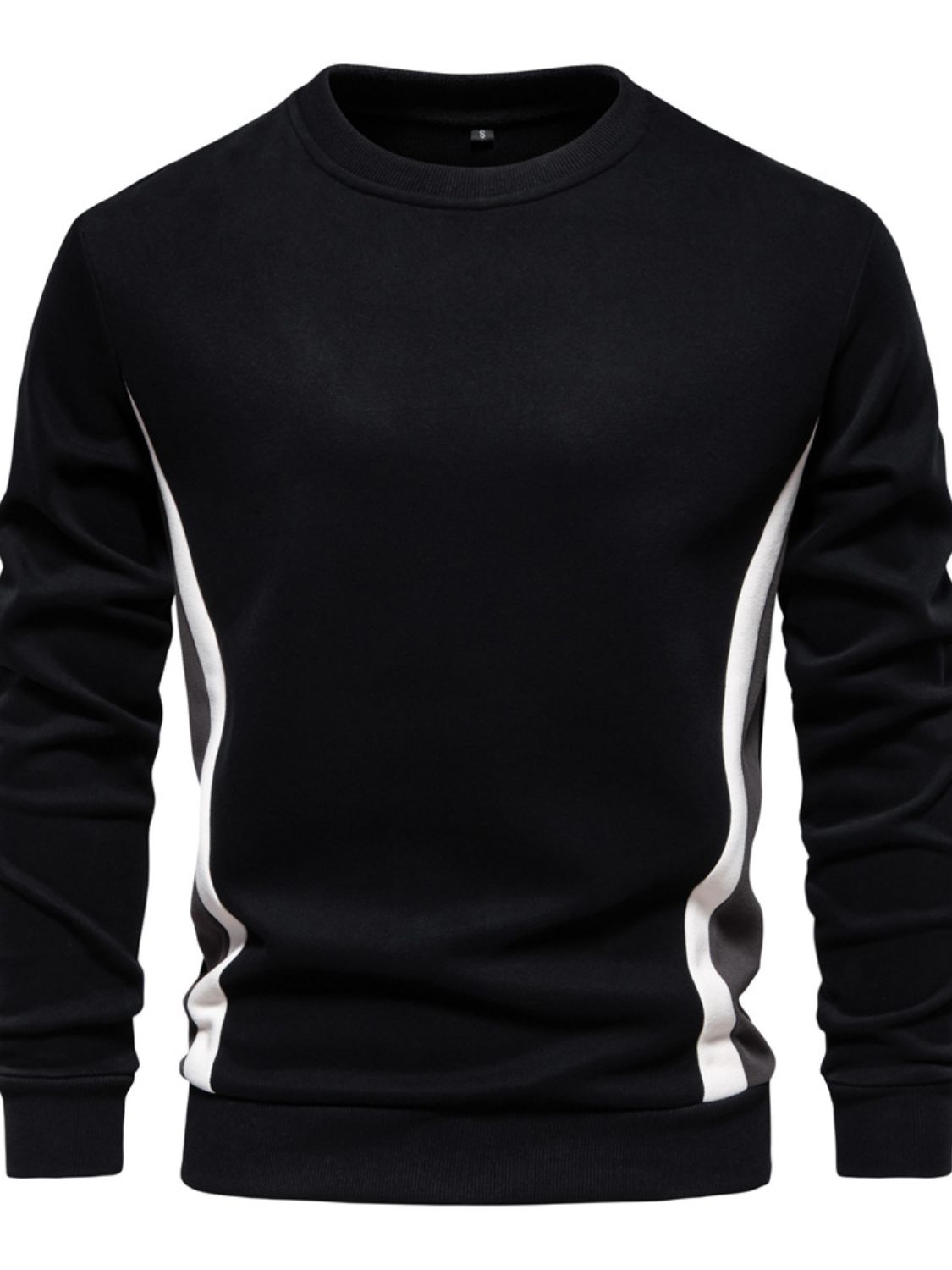 Men's Side Striped Contrast Round Neck Sweatshirt - Smart Shopper