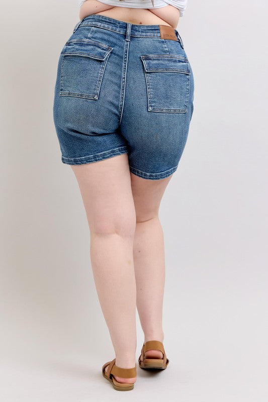 Judy Blue Full Size High Rise Denim Shorts Plus Size - Smart Shopper