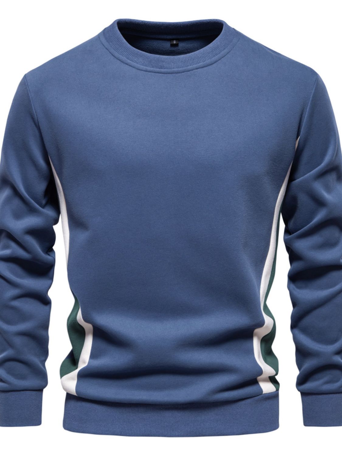 Men's Side Striped Contrast Round Neck Sweatshirt - Smart Shopper