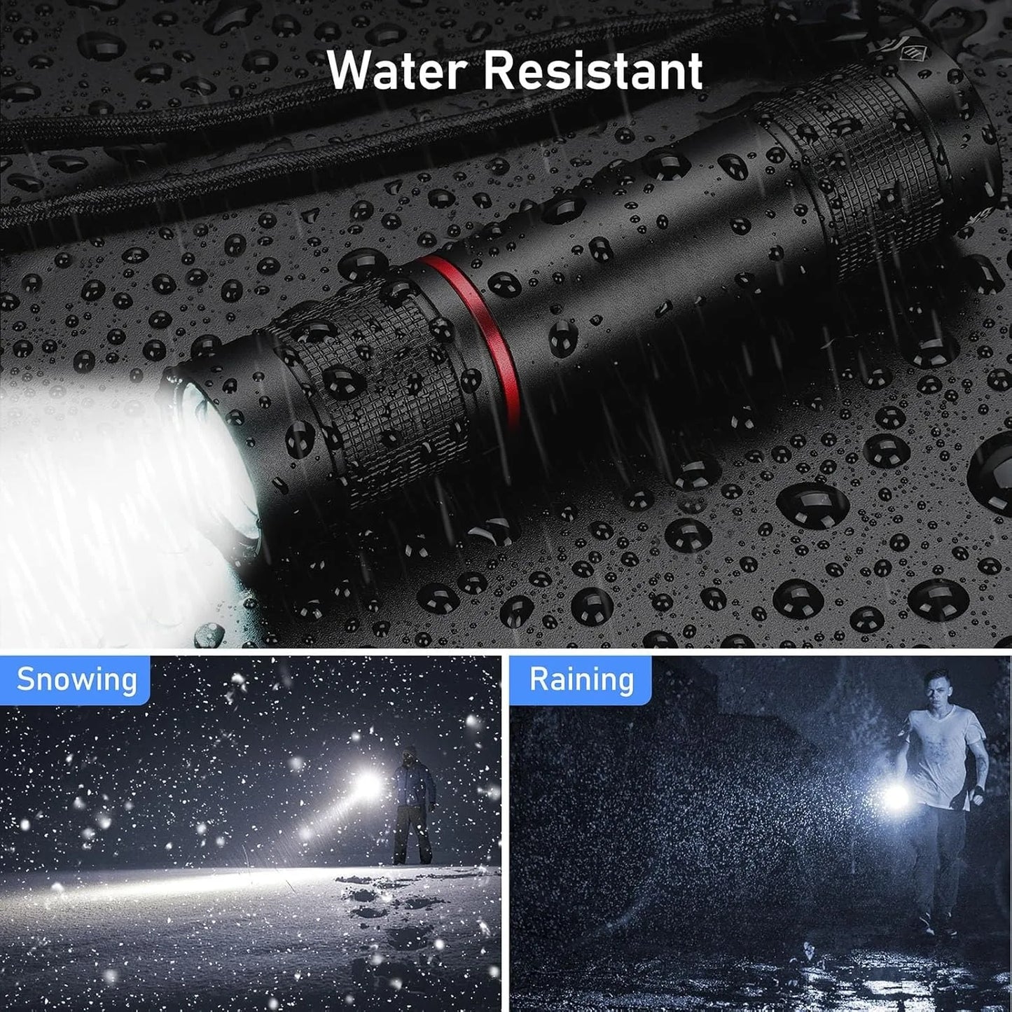 Flashlight Rechargeable, 2000L High Lumens Flashlight, Super Bright Small LED Flash Light- Zoomable, Adjustable Brightness, Long