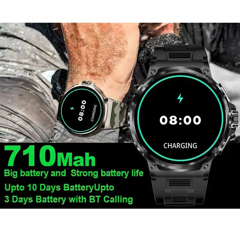 NORTH EDGE 1.85' HD Display Smart Watch Men 710mAh Large Battery Sports Fitness Tracker Heart Monitor Smartwatch For IOS Android