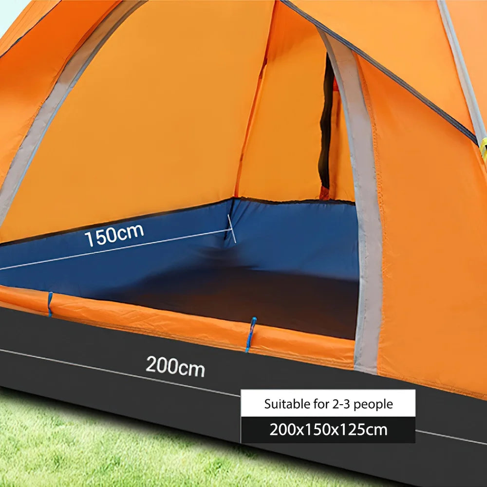 2-3 Camping Automatic Tent One Touch Double Camping Tent Waterproof Roof Top Tents Double Door Outdoor Beach Fish Shelter Tent