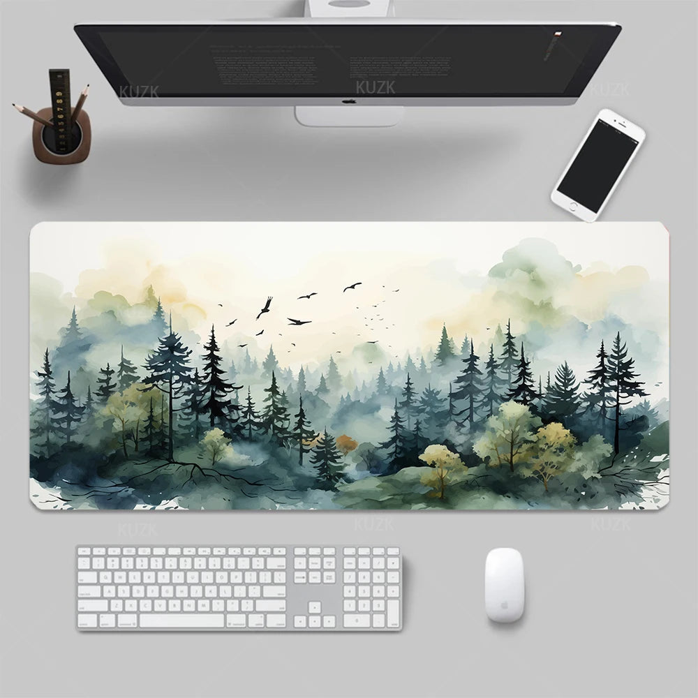 Jungle and tropical leaves Desk Mat, Gaming Mouse Pad, Large Desk Pad ,Non-Slip Rubber Keyboard Mouse Mat,Computer Accessories