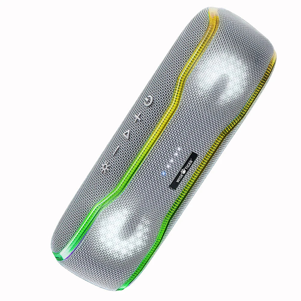 WISETIGER Speaker Outdoor Portable IPX7 Waterproof Sound Box BT5.3 Louderspeaker Stereo with 25W Colorful Light Surround Speaker