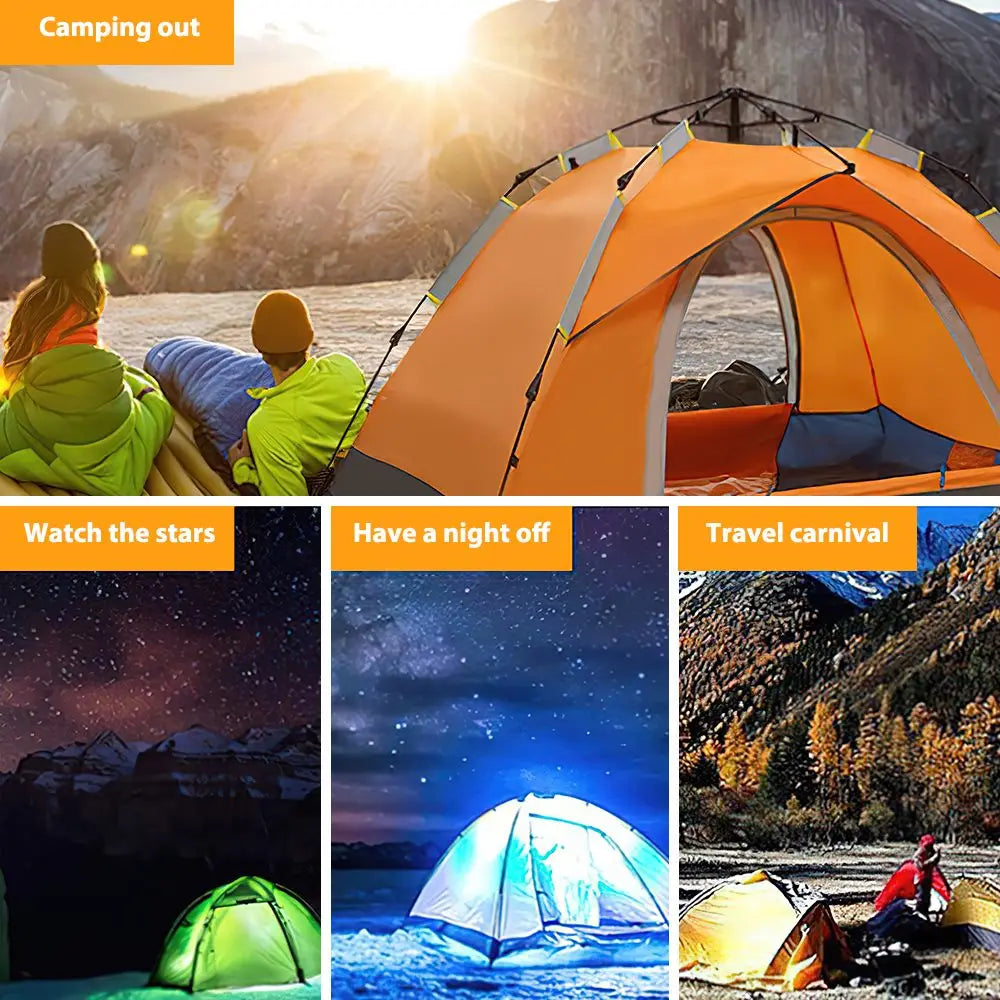 2-3 Camping Automatic Tent One Touch Double Camping Tent Waterproof Roof Top Tents Double Door Outdoor Beach Fish Shelter Tent