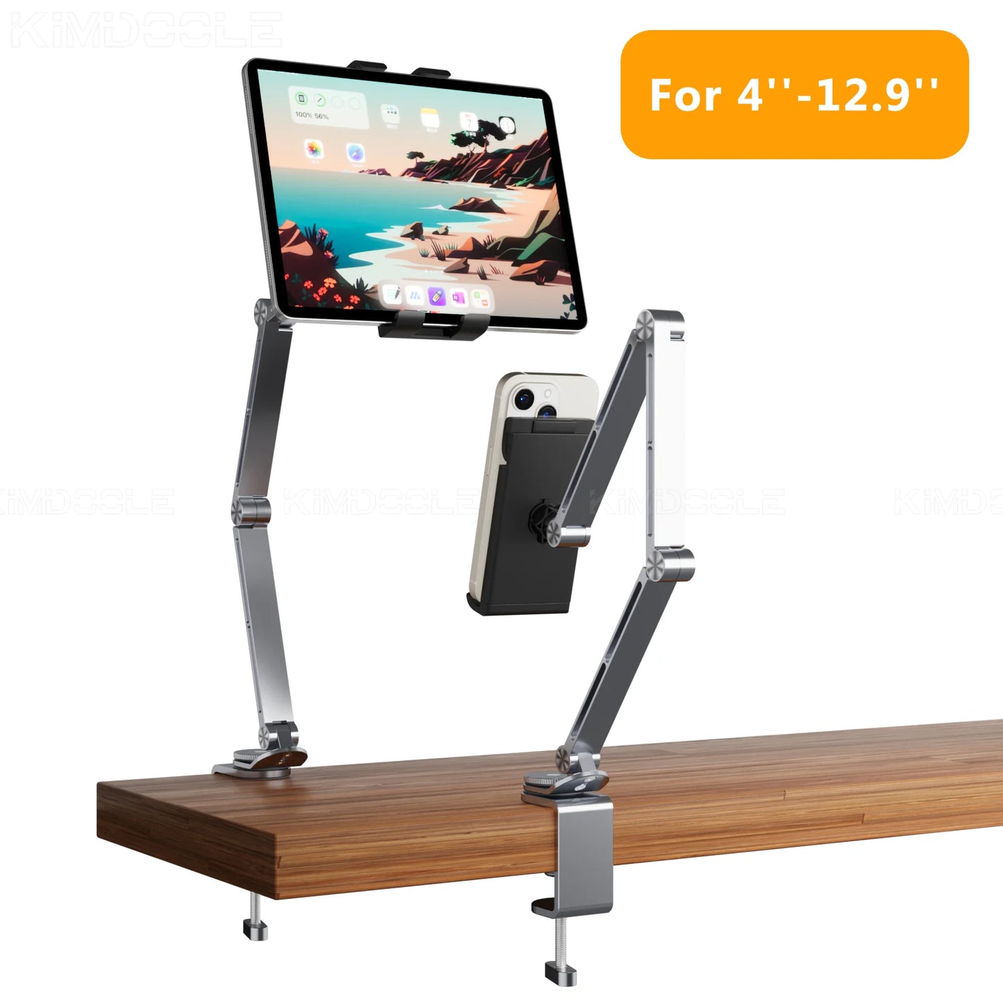 Artpowers Tablet Holder Support for Pad Portable Monitor Holder Phone Stand Laptop Adjustable Rotating Tablet Clip Holder Mount