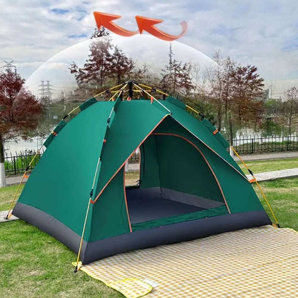 2-3 Camping Automatic Tent One Touch Double Camping Tent Waterproof Roof Top Tents Double Door Outdoor Beach Fish Shelter Tent