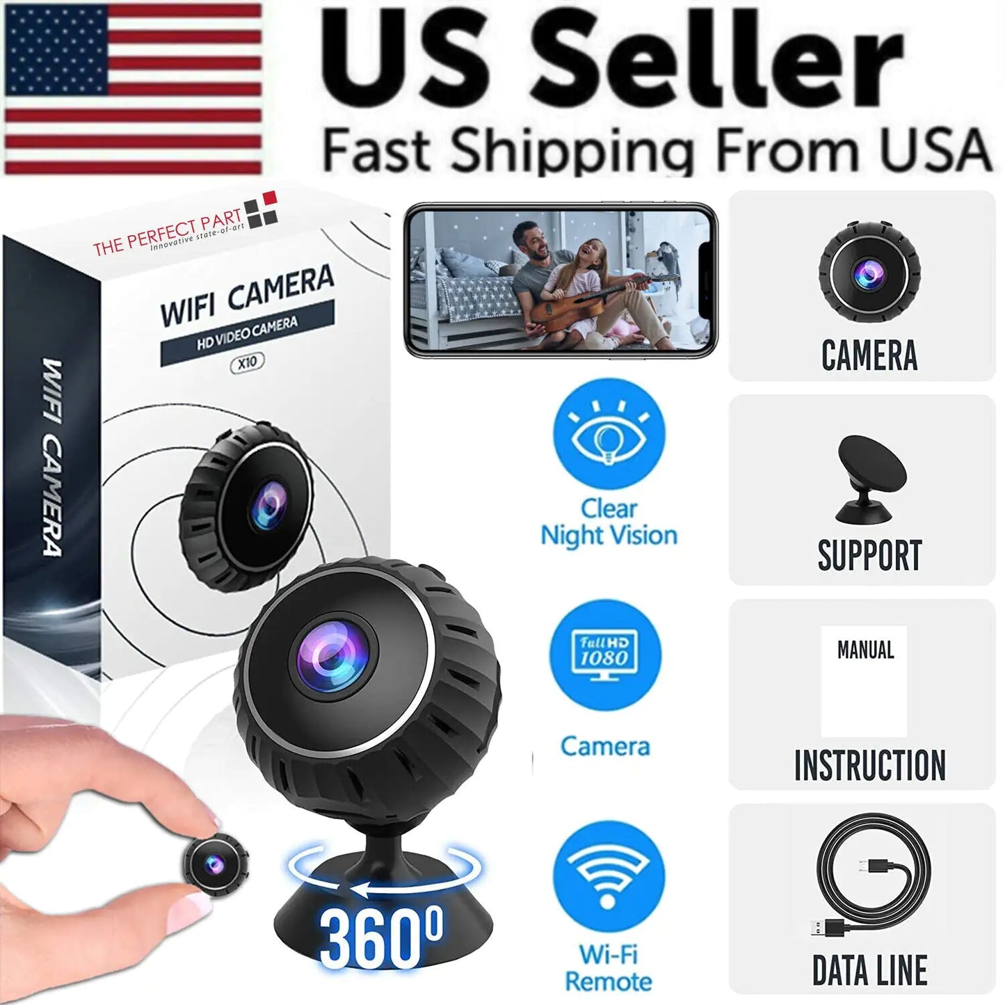 Compact Wireless Spy Cam HD 1080P WiFi DVR - Smart Shopper