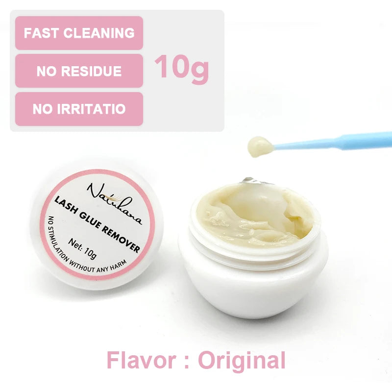 NATUHANA Cream Remover for Professional Eyelash Extension Glue Remover False Eye Lashes No Irritation Remover for Makeup Tools