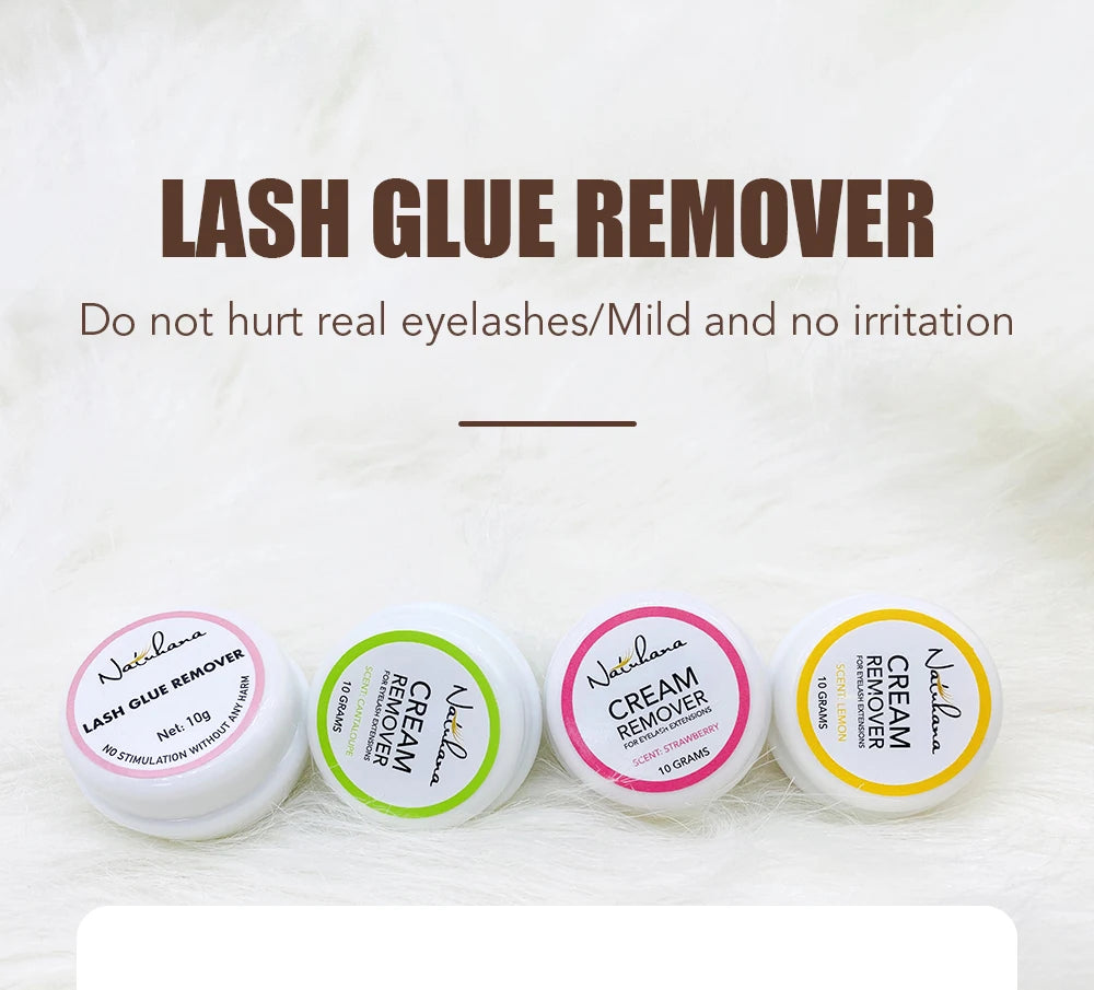 NATUHANA Cream Remover for Professional Eyelash Extension Glue Remover False Eye Lashes No Irritation Remover for Makeup Tools