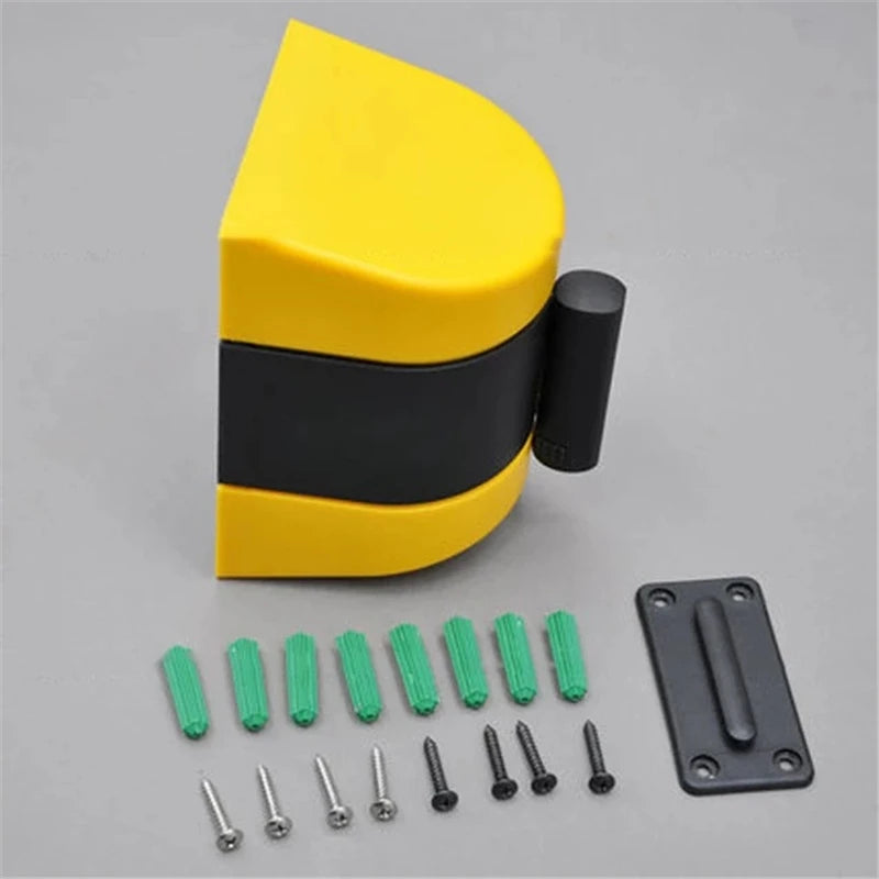 5-10m Belt Length Wall Mounted Retractable Belt Barrier With Yellow / Black Striped Caution Belt for Separated Region