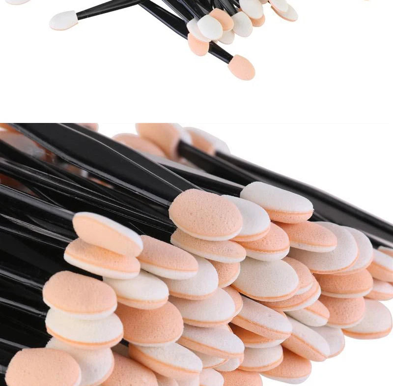 Kekelala Wholesale 50/30Pcs Disposable Eyeshadow Brush Portable Double End Sponge Eye Shadow Applicators Beauty Makeup Tools