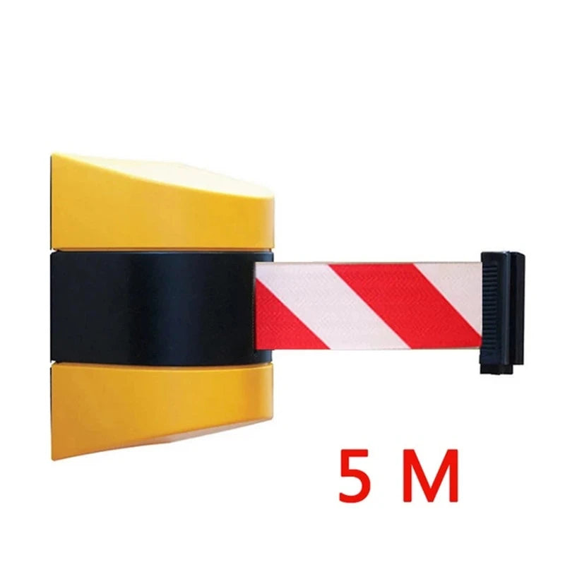 5-10m Belt Length Wall Mounted Retractable Belt Barrier With Yellow / Black Striped Caution Belt for Separated Region